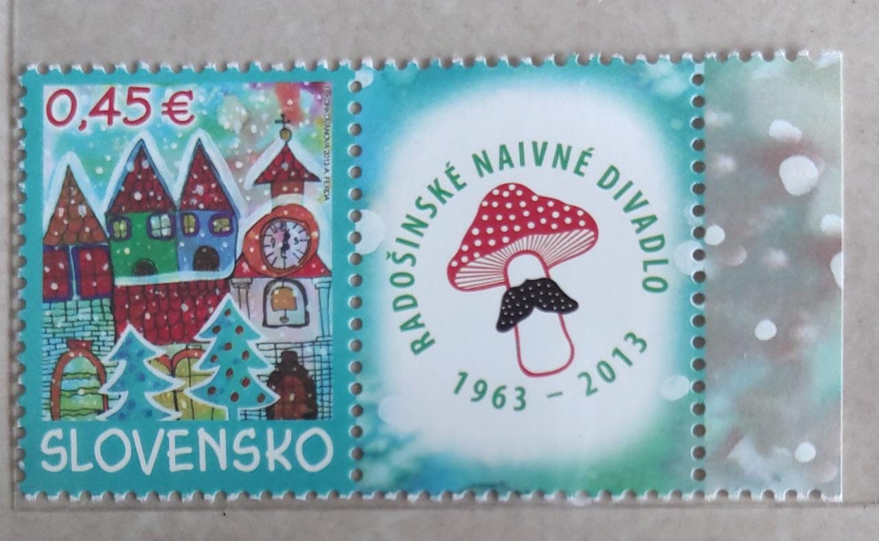 Slovakia 2013 stamp with Tab Scent of baked apples.