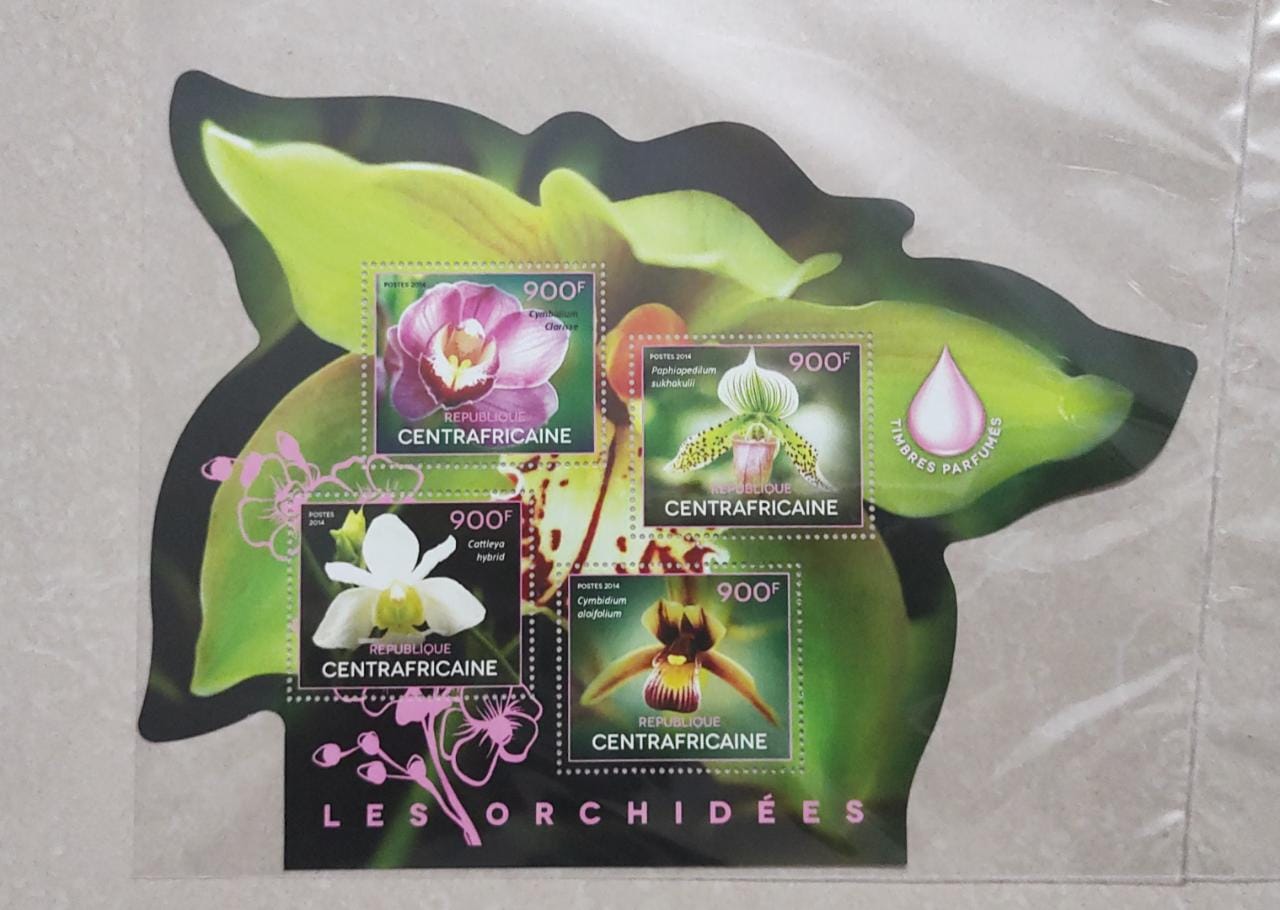 Central African odd shaped ms with orchids scented. In bopp