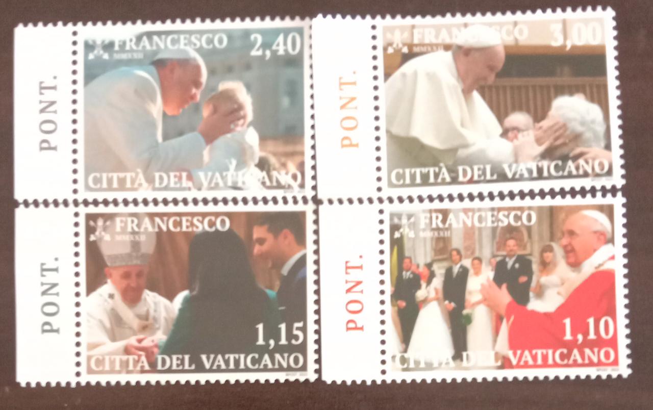 Set of 4 mint stamps on Pope. From Vatican.