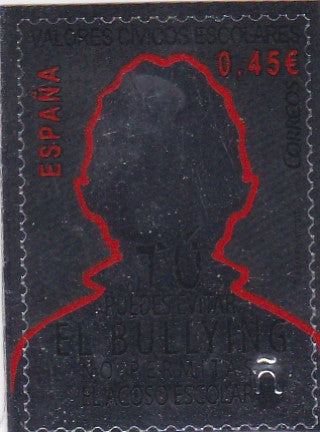 स्पेन सेल्फी असामान्य स्टाम्प-सिल्वर फ़ॉइल-असामान्य- आप स्टाम्प में अपना चेहरा देख सकते हैं