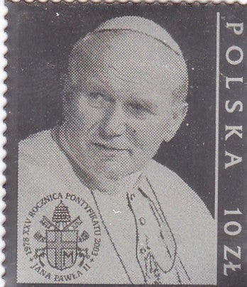 Poland and Vatican 2003 Pope John Paul II .925 Silver Unusual Stamps Pair (Jt Issue Poland With Vatican).