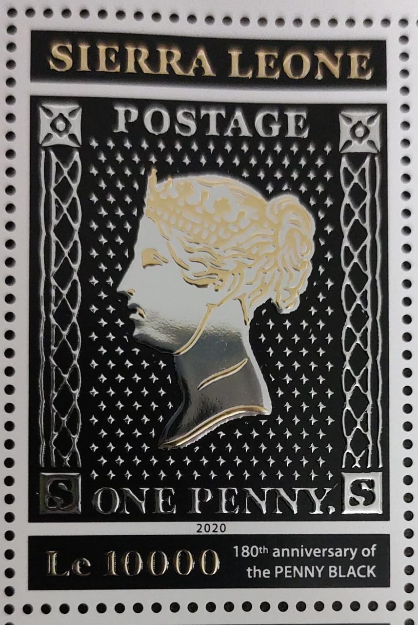 Sierra Leone Silver foil and embossed stamp on Commemorating 180th anniversary.
