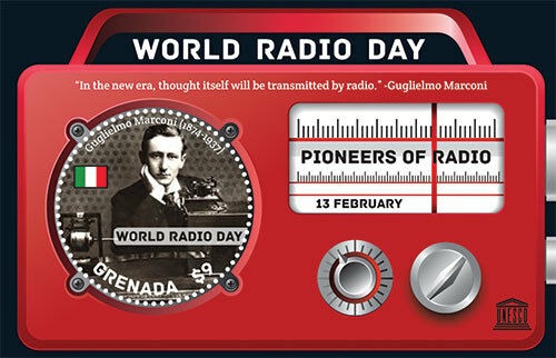 Liberia Grenada Micronesia 3 Radio shaped ms with round stamps.