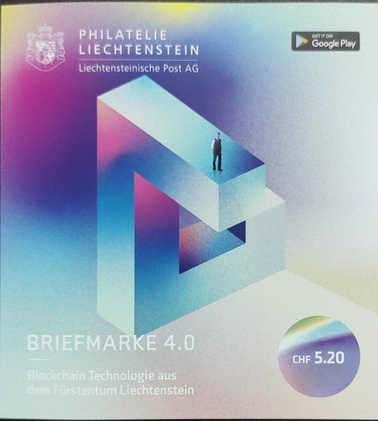 Liechtenstein Unusual crypto currency stamp-Princess