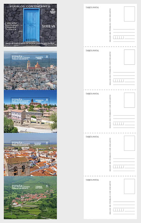 Spain set of 5 stamps that can be used as stamps or postcards also.