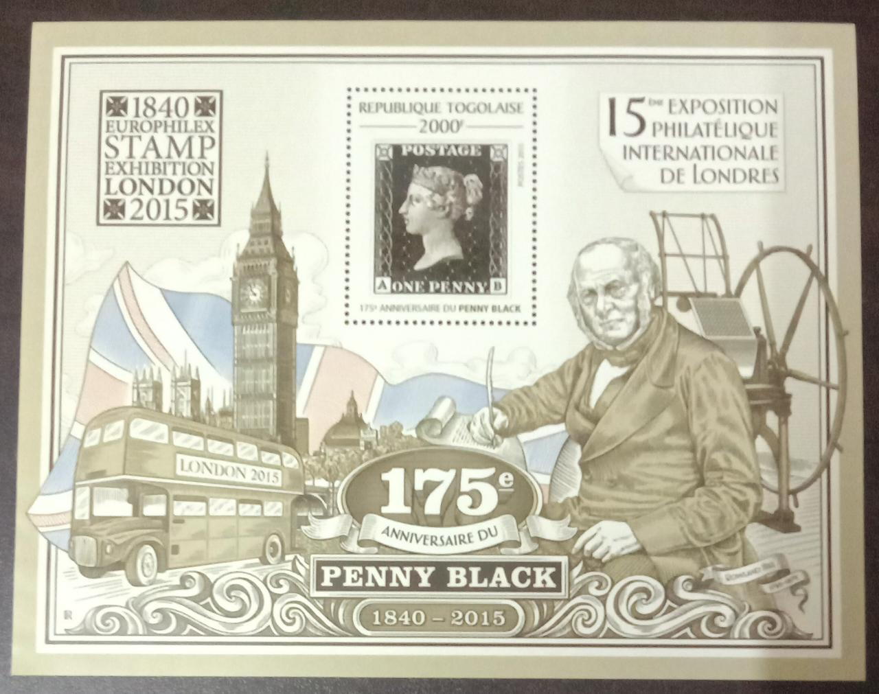 Togoloise ms on Penny black, and also featuring Roland Hill, Big Ben etc.