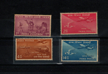 India 1954 Postage Stamp Centenary mint four-stamp set depicting postal transport