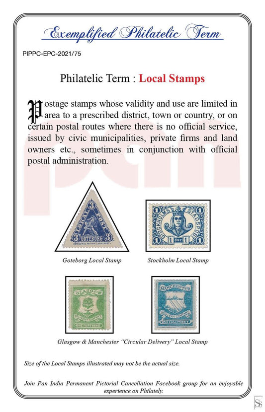 75. Today's Exemplified Philatelic Term - Local Stamps