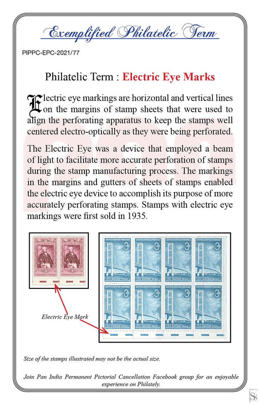 77.Today's Exemplified Philatelic Term - Electric Eye Marks