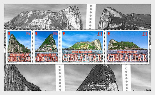 U8. Gibraltar stamps with real rock powder affixed