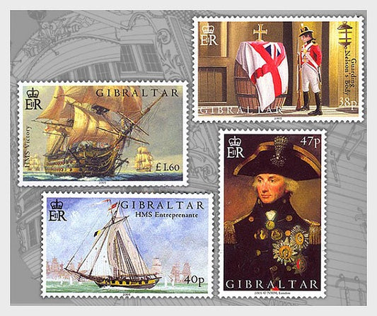 U9.Gibraltar Stamp printed with actual wood taken from the original HMS Victory