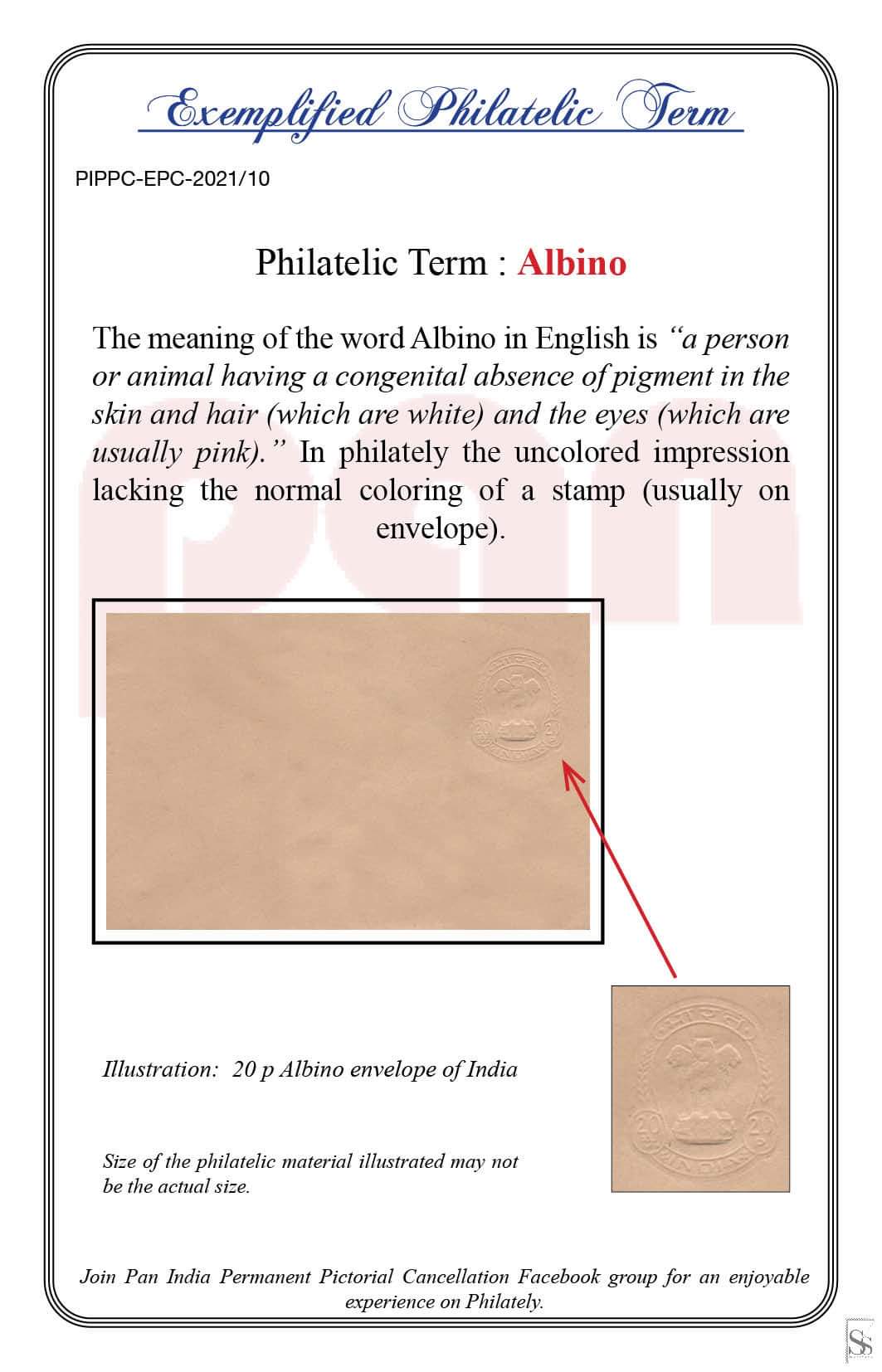 10. Today's exemplified philatelic term-Albino