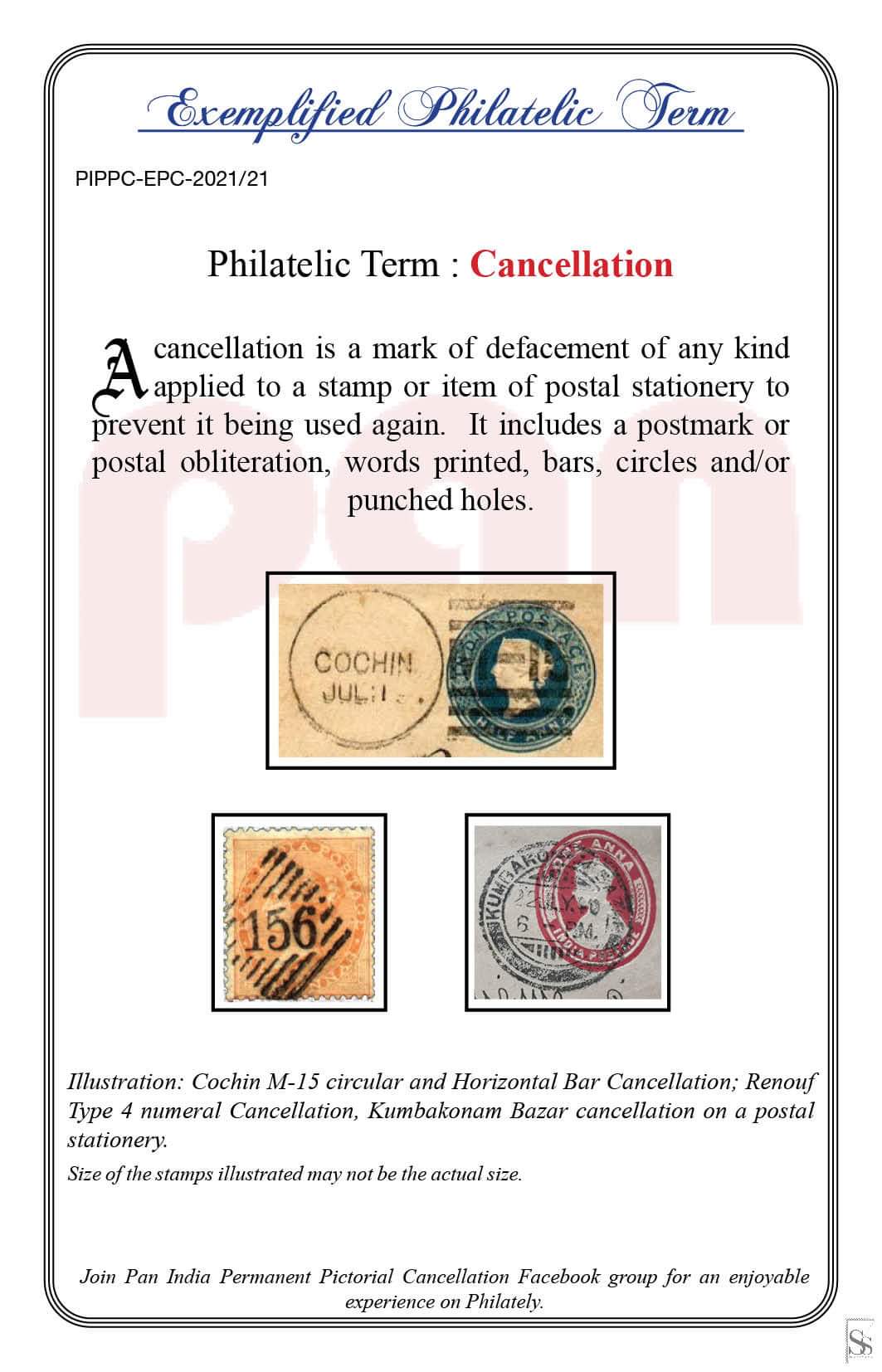 21. Today's Exemplified Philatelic term-Cancellation