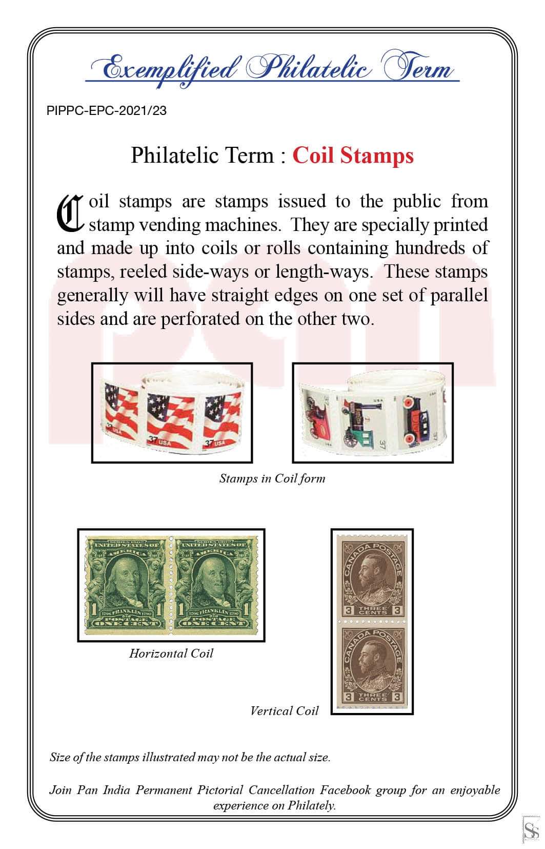 23. Today's Exemplified Philatelic term-Coil Stamps