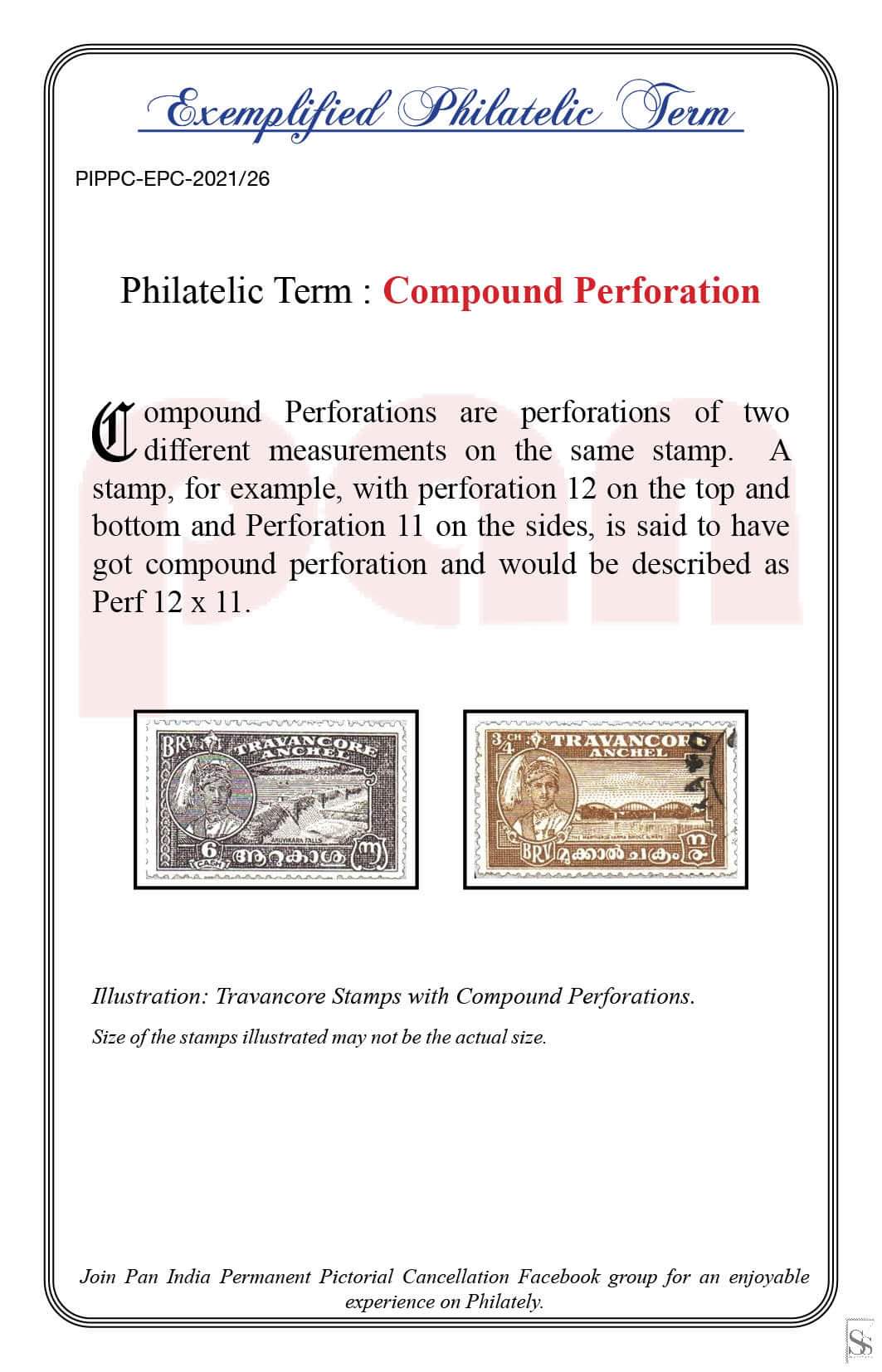 26. Today's Exemplified Philatelic term- Compound Perforation