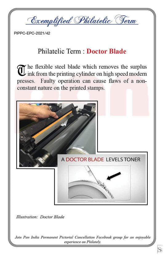 42. Today's Exemplified Philatelic term-Doctor blade