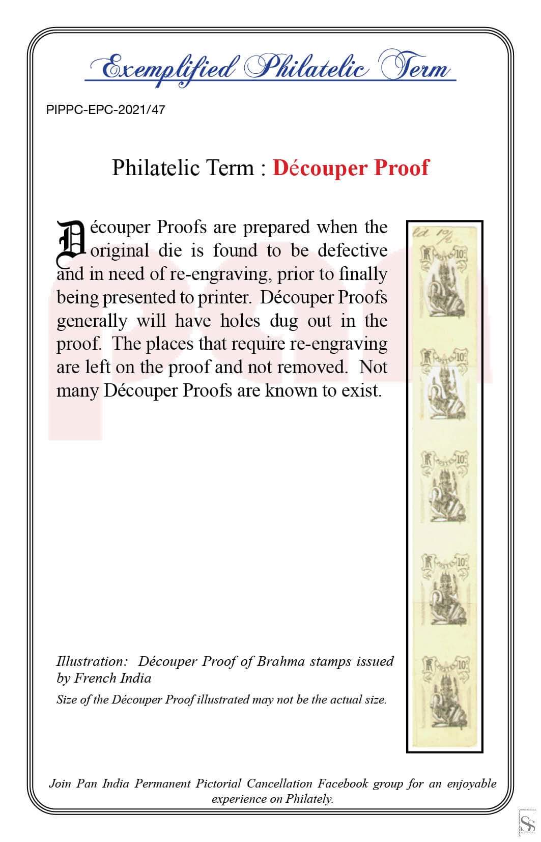 47. Today's Exemplified Philatelic Term-Decouper Proof