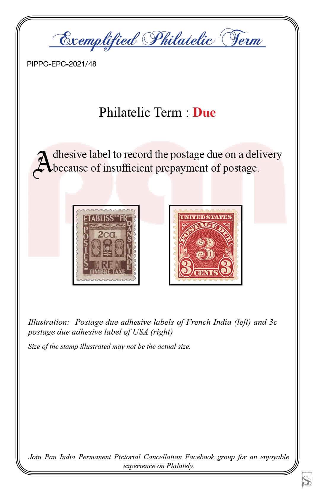 48. Today's Exemplified Philatelic Term-Due