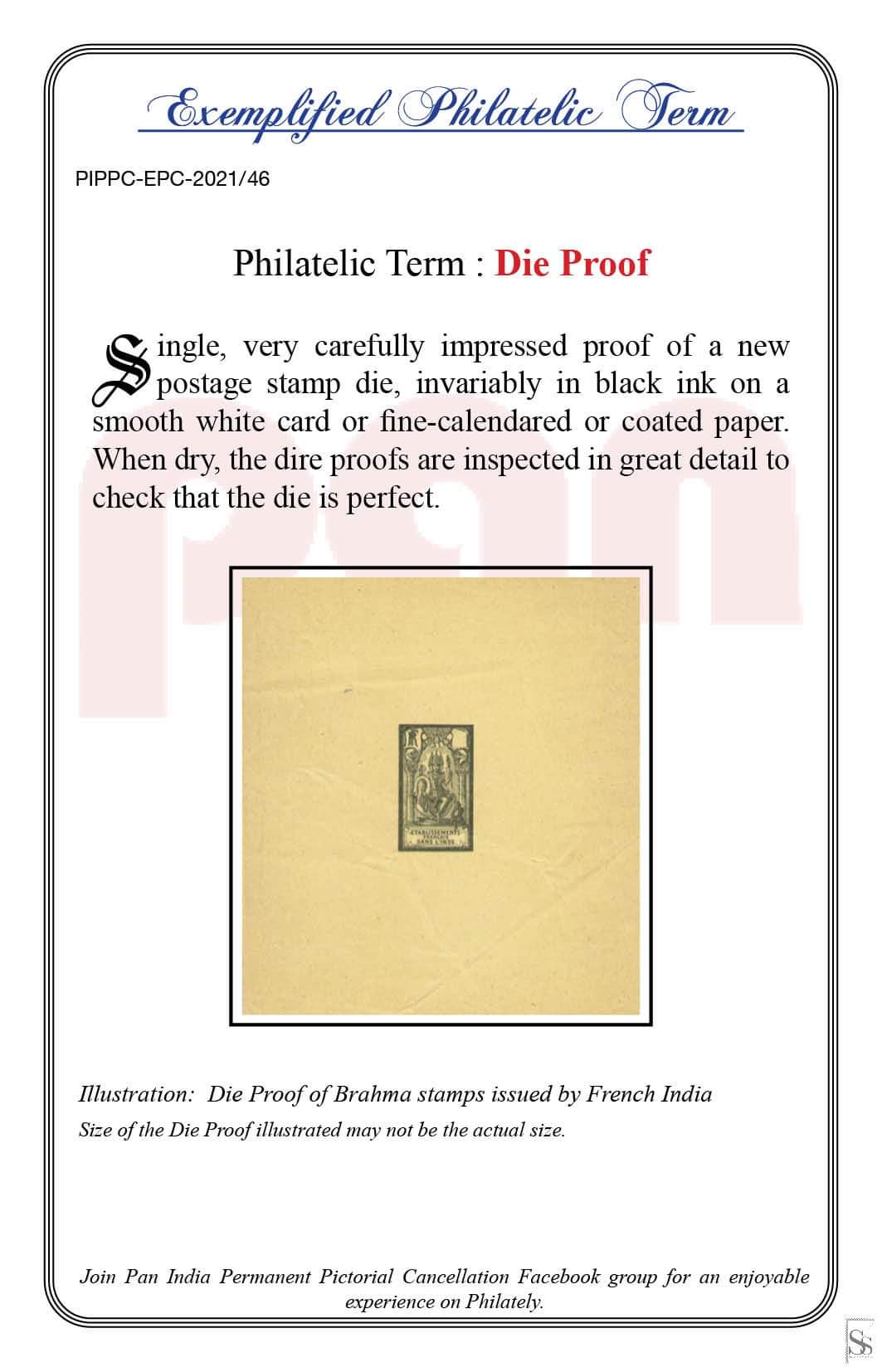 46. Today's Exemplified Philatelic Term-Die Proof