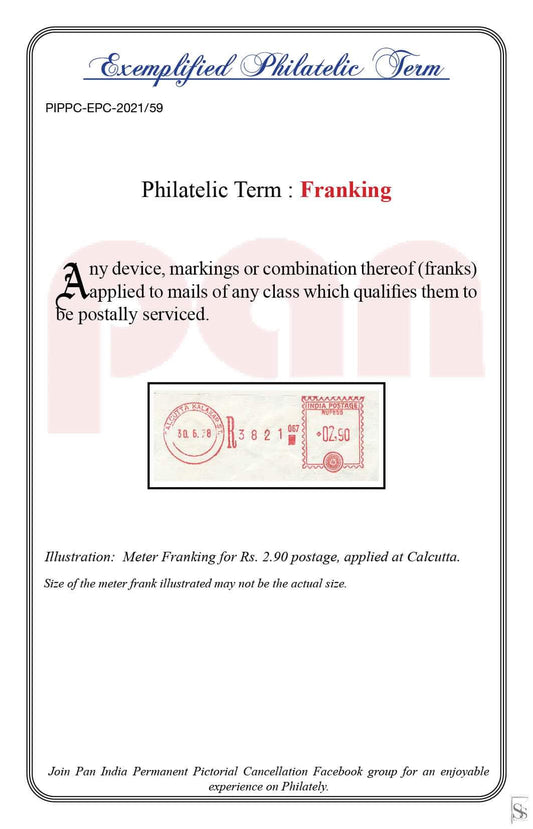 59. Today's Exemplified Philatelic Term-Franking