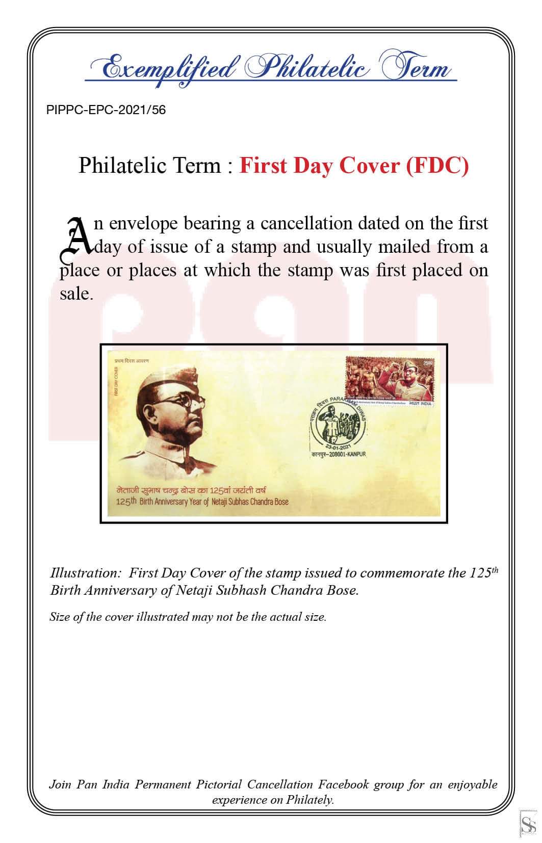56. Today's Exemplified Philatelic term- First Day Cover