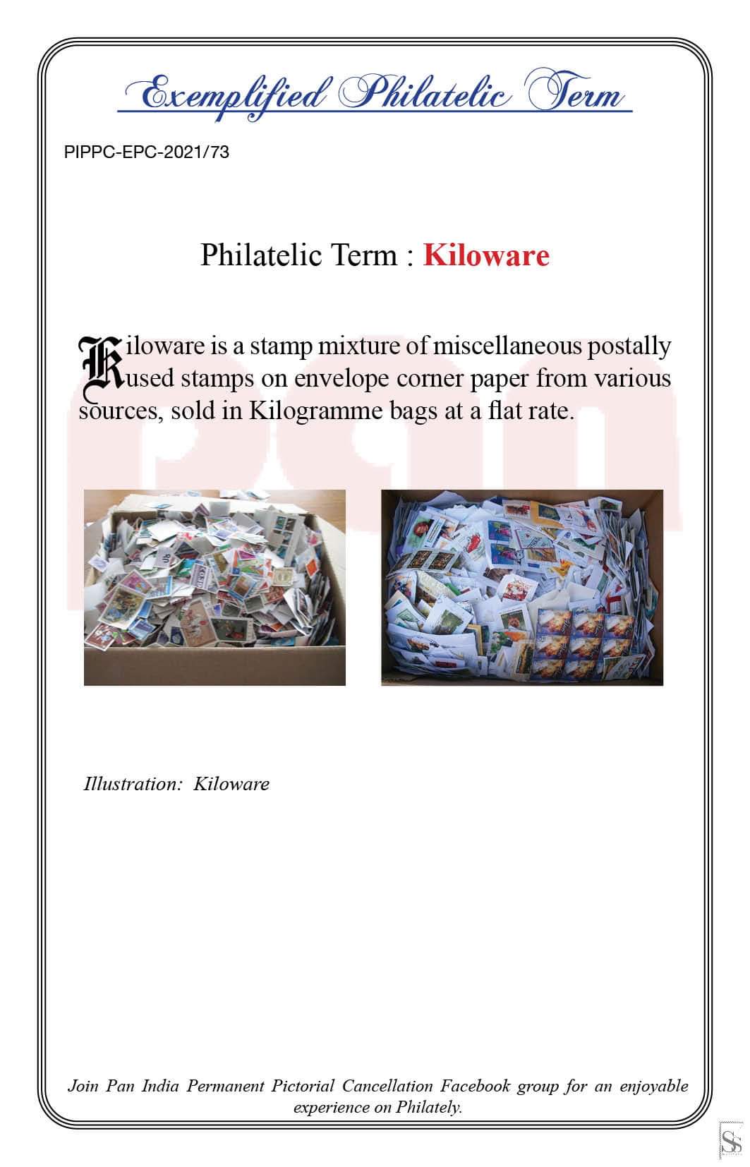 73. Today's Exemplified Philatelic term-Kiloware