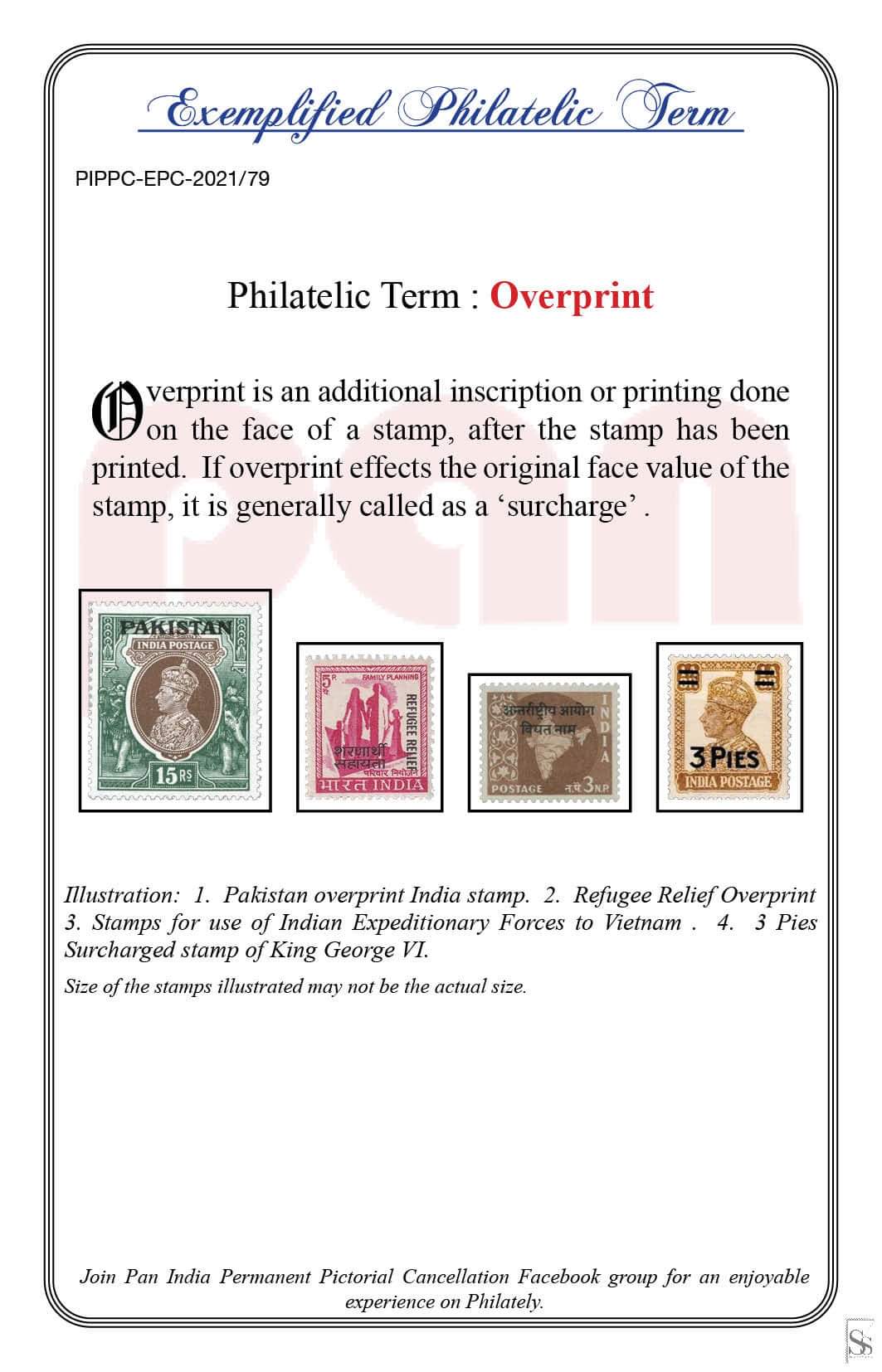 79. Today's Exemplified Philatelic term-Overprint