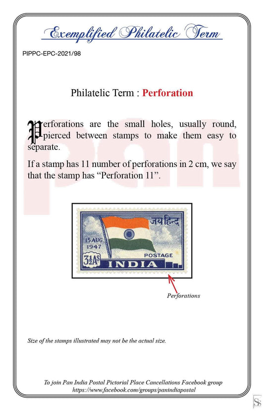98. Today's Exemplified Philatelic term-Perforation