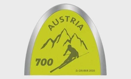 U17- Unusual stamp made of real Ski material 🎿 Austria
