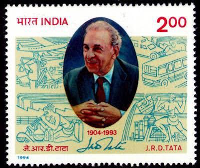 On 15 October 1932, *J.R.D. Tata* flew a consignment of mail the *first-ever flight of the _Tata Air Services_