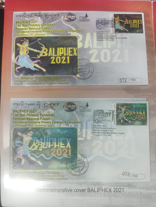 Balipex 2021 Sri Ram stamp pack with two FDCs and two miniature sheets