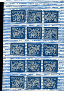 Italy 2004 Art of Lacemaking embroidered stamp full unfolded sheet of 15