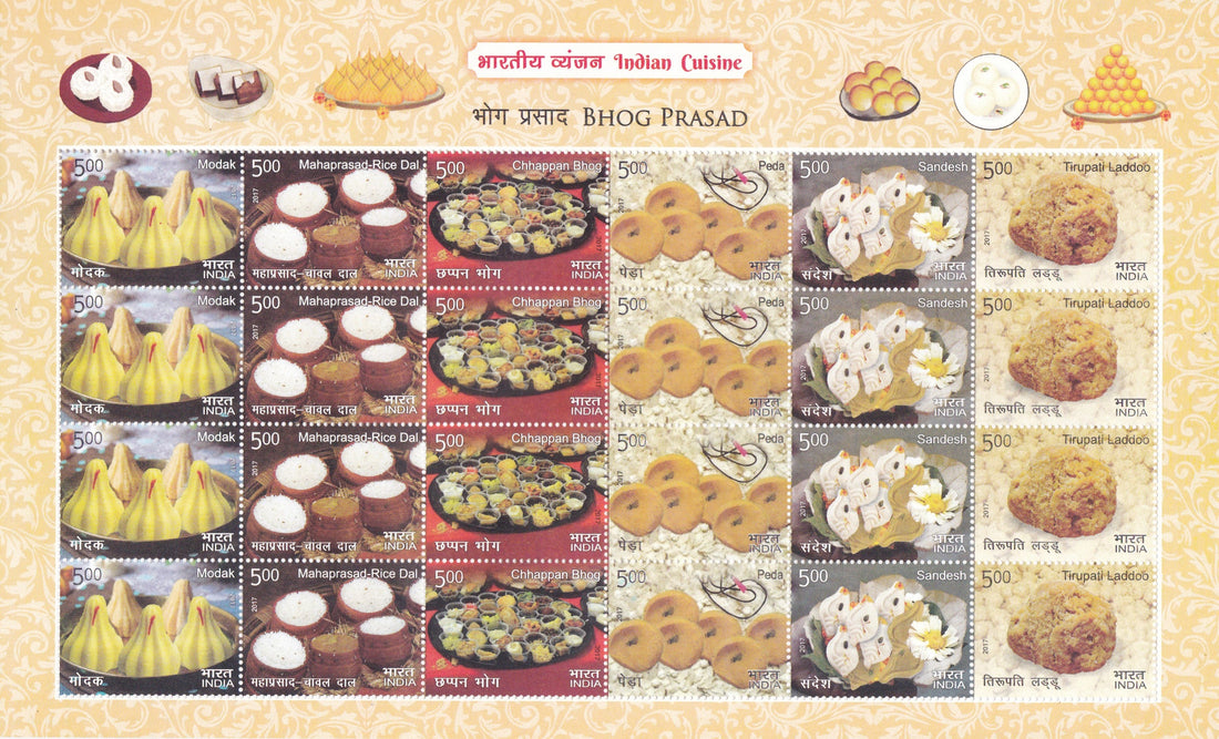 Indian Cuisine stamp sheetlet from Bharat Exotics’ set of five food-themed sheetlets