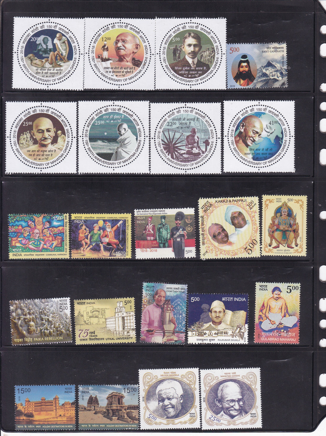 India 2018 Full Year Pack MNH stamps for modern India philately collectors