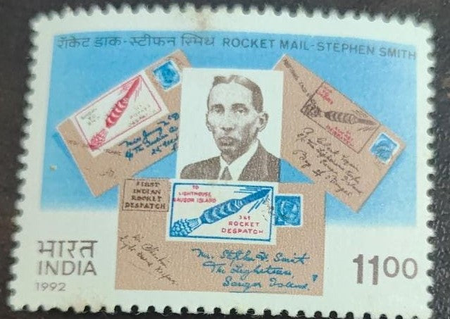 India mint-1992 Birth centenary of Stephen Hector Taylor Smith (Rocket Mail Pioneer)