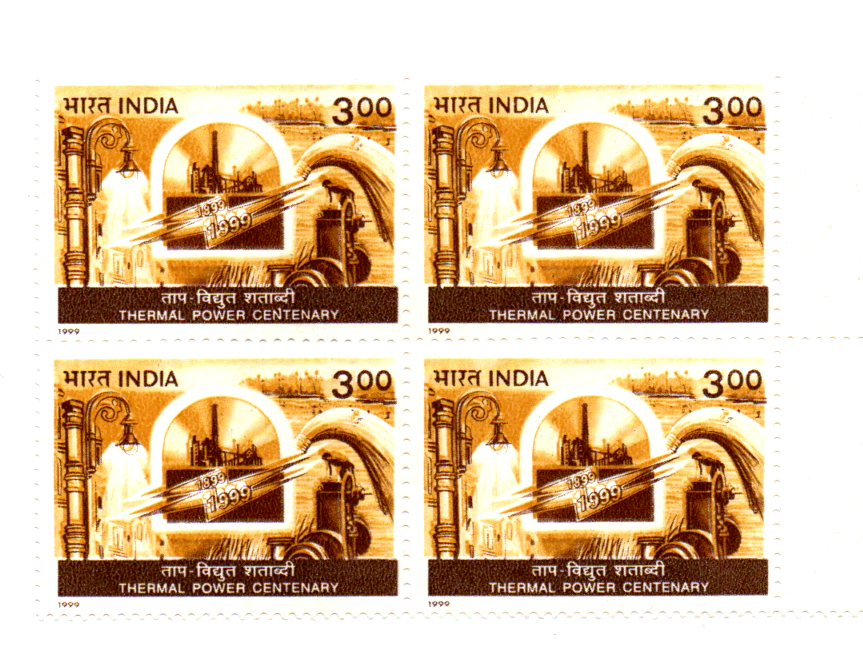 India 1999 Centenary of Thermal Power in India Block of 4 mint
