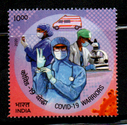 India 2020 salute to Covid -19 warriors set of 4 mint stamps