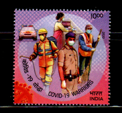 India 2020 salute to Covid -19 warriors set of 4 mint stamps