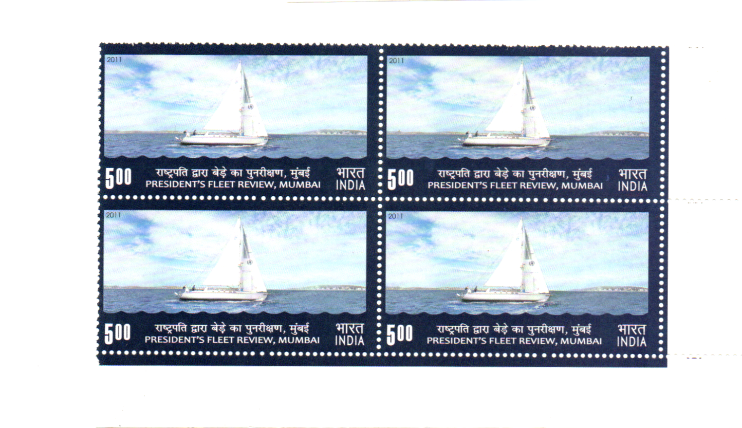 India 2011 Presidents Fleet Review , Mumbai Block of 4 mint