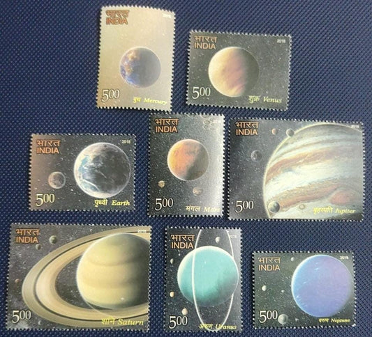 India -2018- solar system 8 diffferent stamps