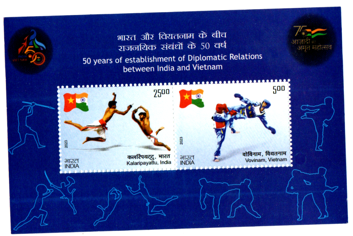 India -miniature sheet- 2023 ,50 years of Diplomatic Relations between India and Vietnam