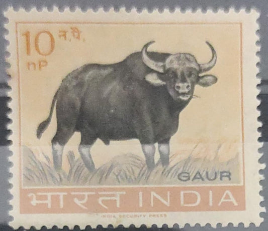 India mint-1963-  Wild life preservation   Gaur- wild ox