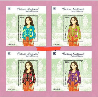 Indonesia 2025 National Costume Special Pack with folder-real cloth affixed on dress.