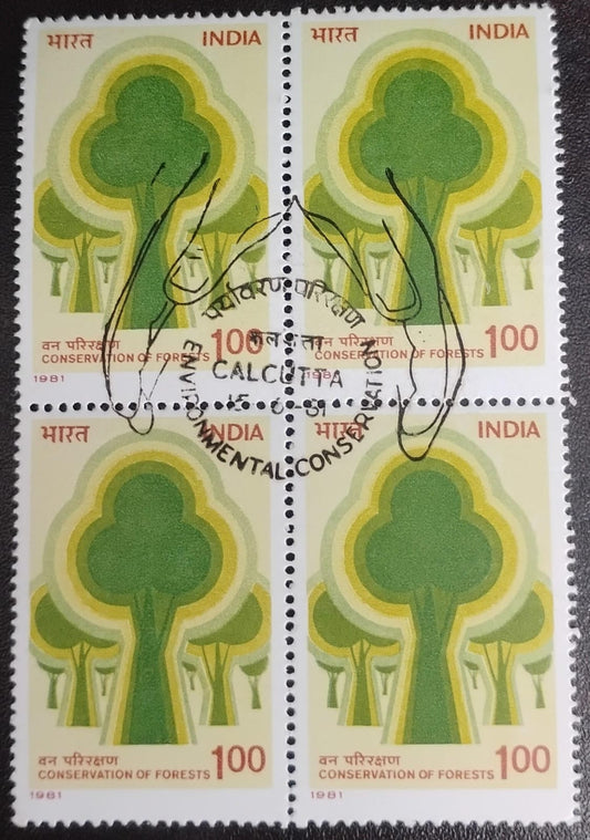 India 1981 Environmental Conservation Block of 4mint