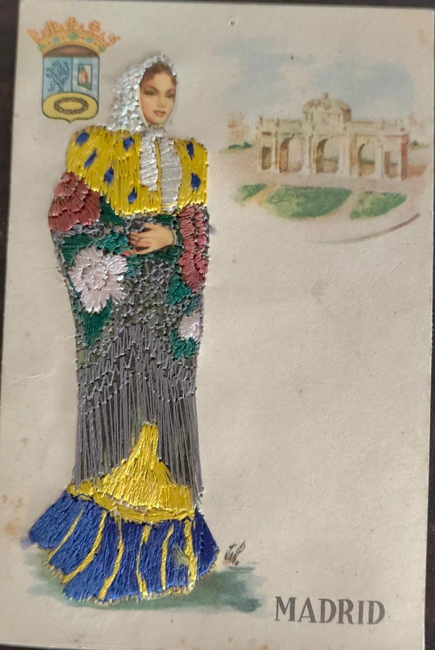 A very unique vintage postcard from Spain -Used post card