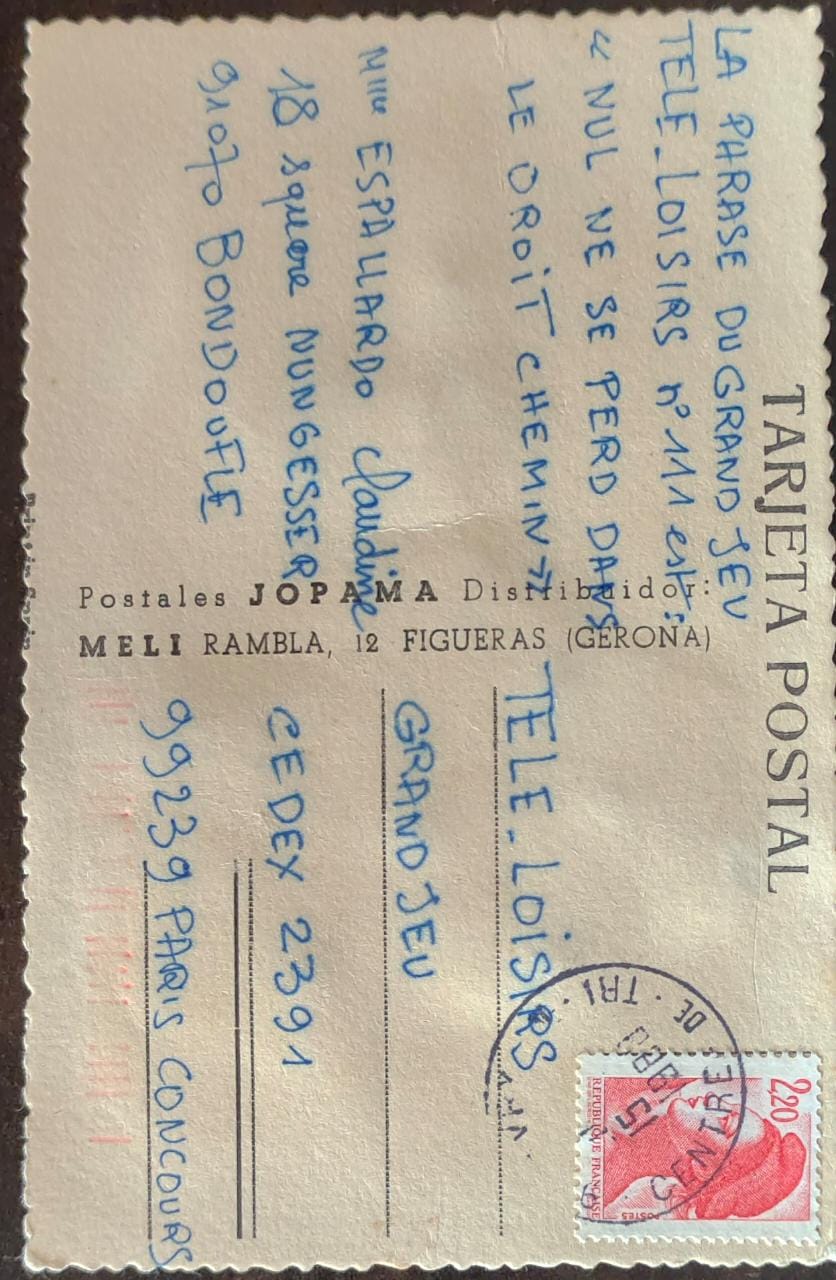 A very unique vintage postcard from Spain -Used post card