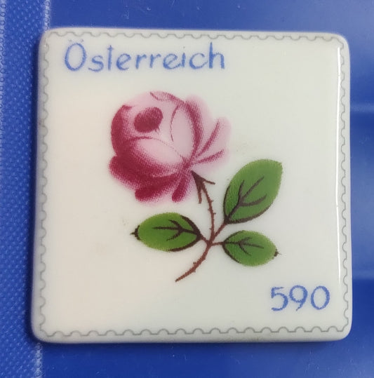 World's first and only porcelain stamp issued by Austria.  --without outer box folder