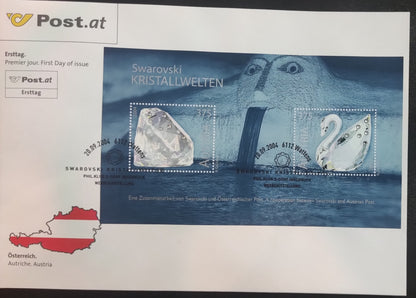 Austria -World's Unusual first stamps with  Swarovski crystals.-First Day Cover