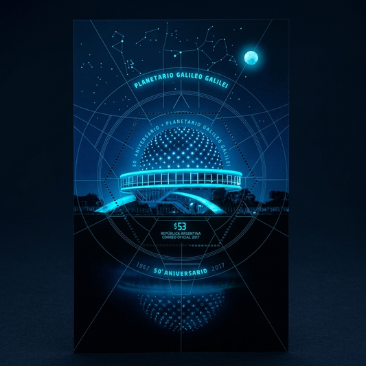 Argentina beautiful glow in the dark miniature sheet on space science