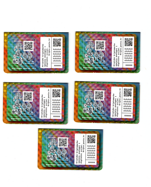 Croatia Crypto Stamp 2 Complete Set 5 NFT Virtual Images